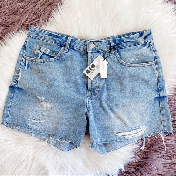 topshop ashley ripped boyfriend shorts